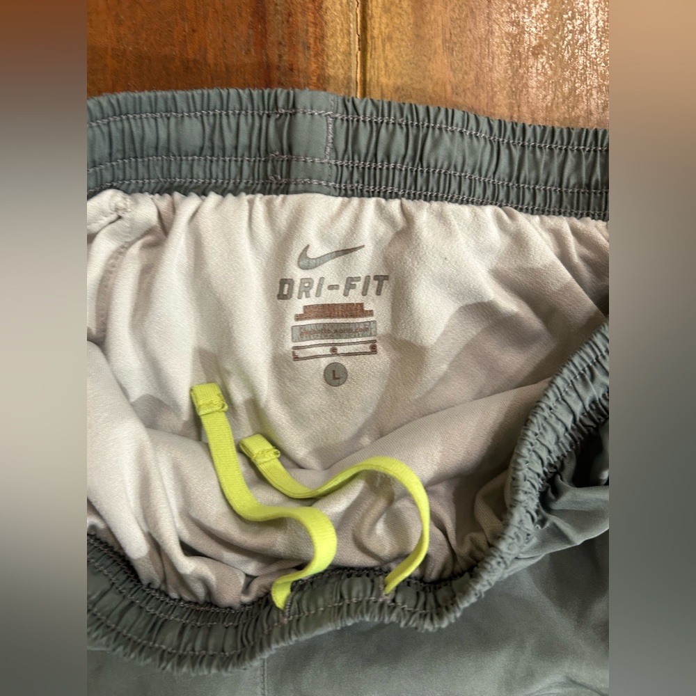 Nike Dri Fit Running Shorts youth Large. Gray pink and yellow. - Picture 3 of 6